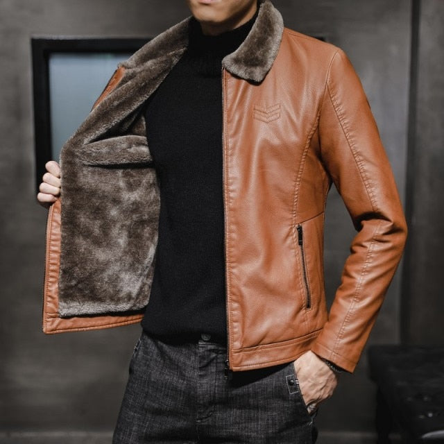 TOMAZ Mens Leather Jacket