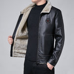 JORDA Mens Leather Biker Jacket